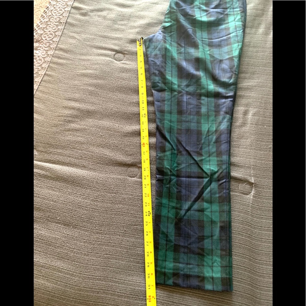 Land’s End Suit Plaid Pants Slim Leg Navy Green 18 - Picture 15 of 15